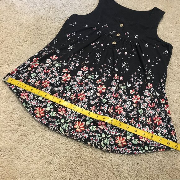 Black Pastel Floral Babydoll Tank Top - Picture 11 of 13